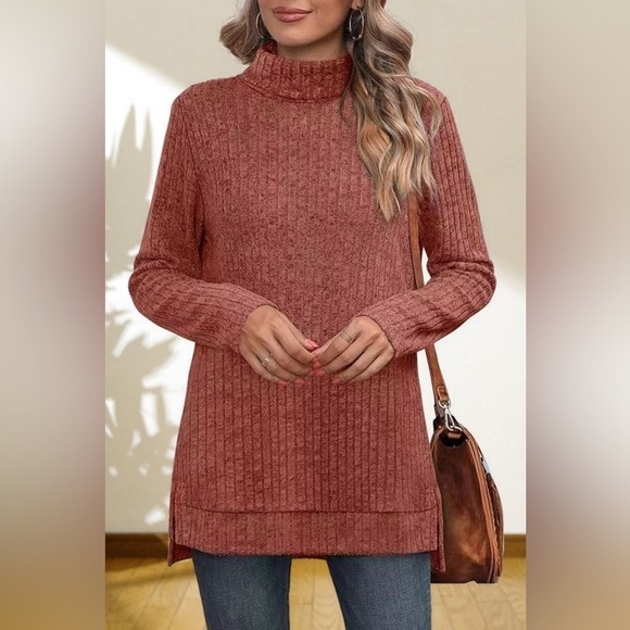 Gentle Slope High Low Thick Turtleneck Sweater - Picture 3 of 5